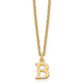 Sterling Silver Gold-plated Cutout Letter B Initial Necklace