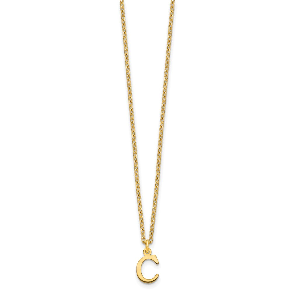 Sterling Silver Gold-plated Cutout Letter C Initial Necklace
