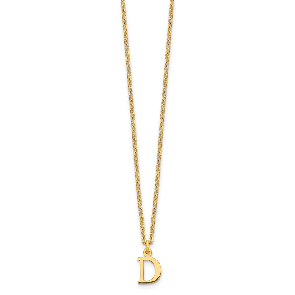 Sterling Silver Gold-plated Cutout Letter D Initial Necklace