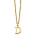 Sterling Silver Gold-plated Cutout Letter D Initial Necklace