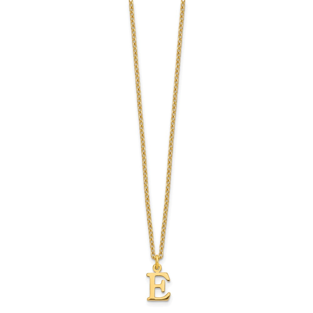 Sterling Silver Gold-plated Cutout Letter E Initial Necklace