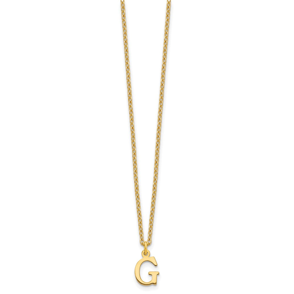 Sterling Silver Gold-plated Cutout Letter G Initial Necklace