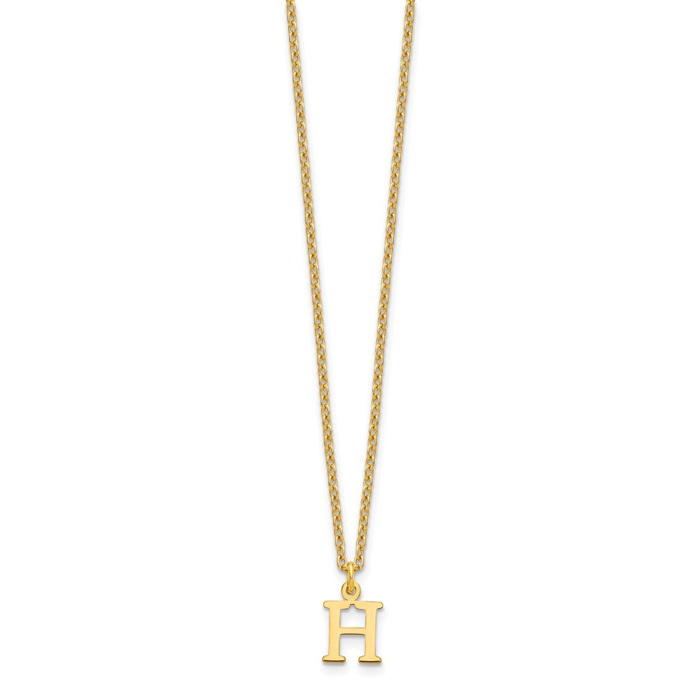 Sterling Silver Gold-plated Cutout Letter H Initial Necklace