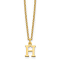 Sterling Silver Gold-plated Cutout Letter H Initial Necklace