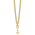 Sterling Silver Gold-plated Cutout Letter I Initial Necklace