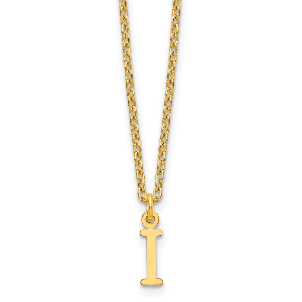 Sterling Silver Gold-plated Cutout Letter I Initial Necklace