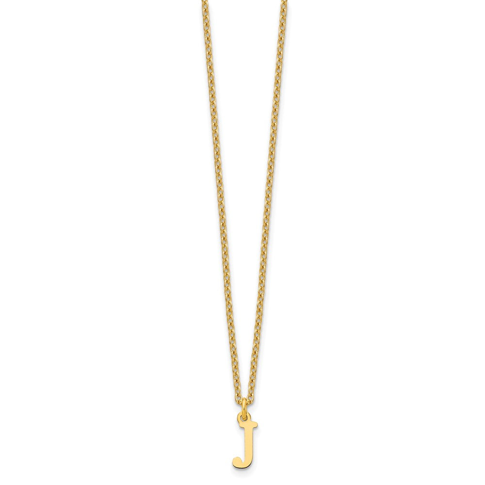 Sterling Silver Gold-plated Cutout Letter J Initial Necklace