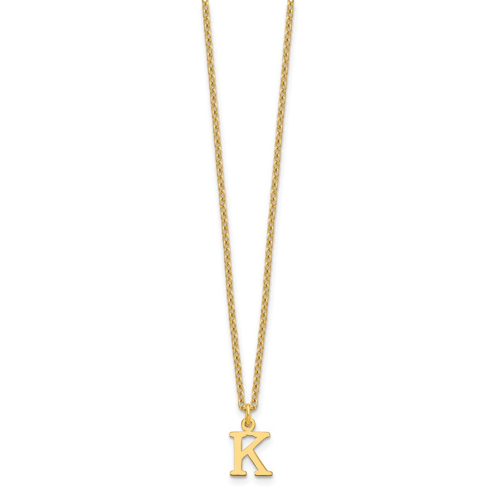 Sterling Silver Gold-plated Cutout Letter K Initial Necklace
