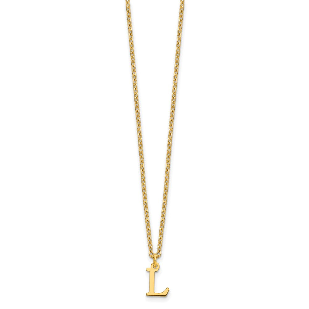 Sterling Silver Gold-plated Cutout Letter L Initial Necklace