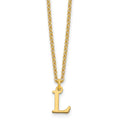 Sterling Silver Gold-plated Cutout Letter L Initial Necklace