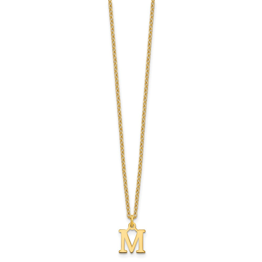 Sterling Silver Gold-plated Cutout Letter M Initial Necklace
