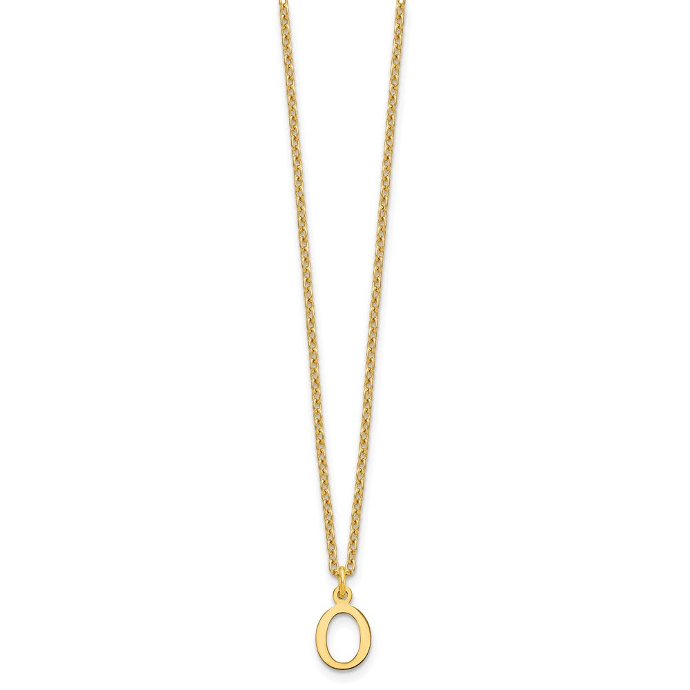 Sterling Silver Gold-plated Cutout Letter O Initial Necklace