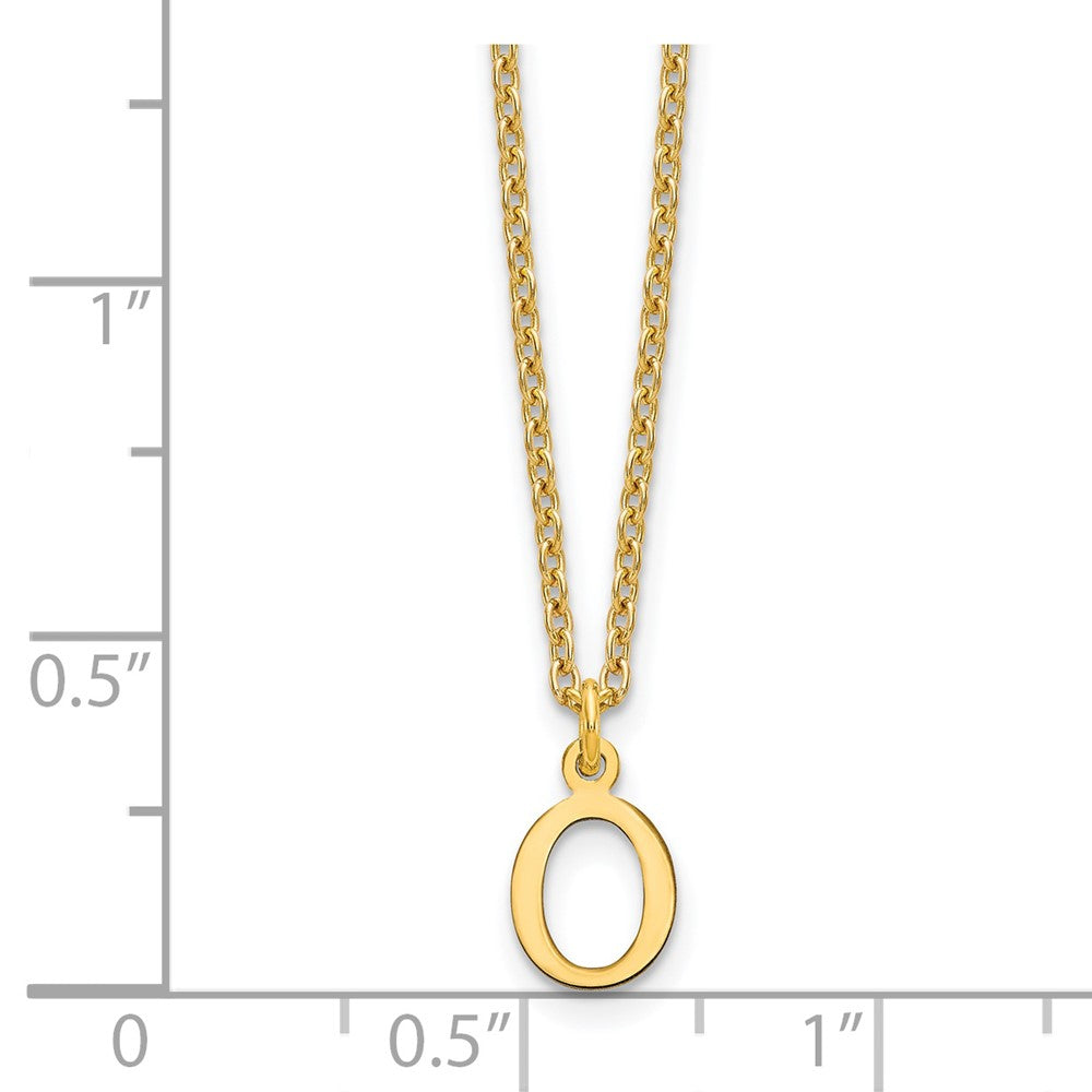 Sterling Silver Gold-plated Cutout Letter O Initial Necklace