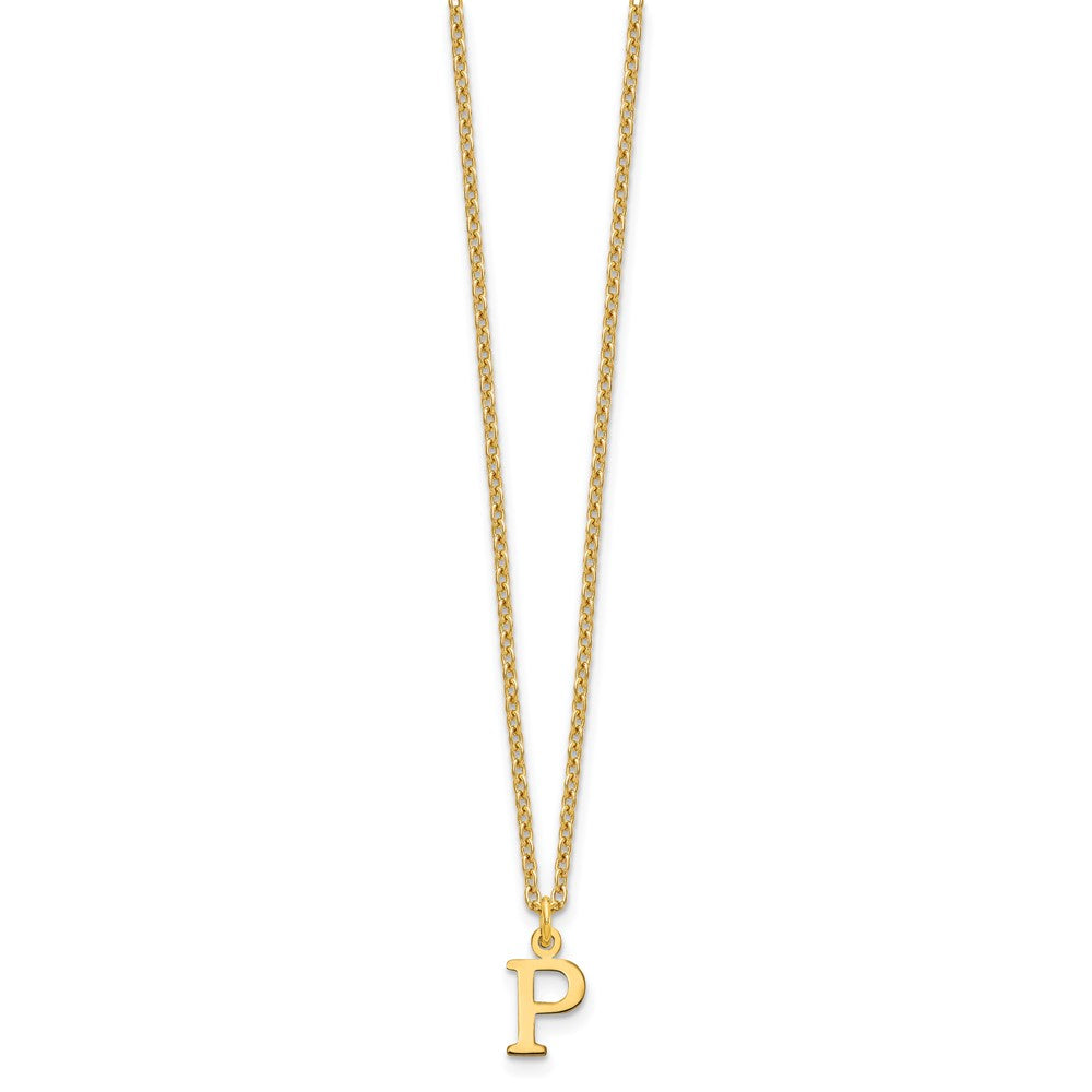 Sterling Silver Gold-plated Cutout Letter P Initial Necklace
