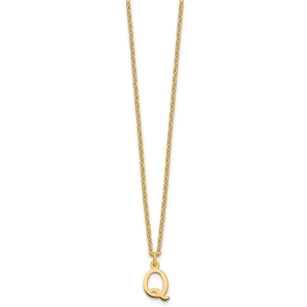 Sterling Silver Gold-plated Cutout Letter Q Initial Necklace