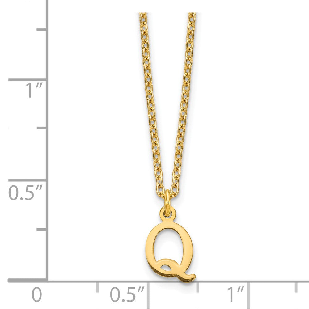 Sterling Silver Gold-plated Cutout Letter Q Initial Necklace