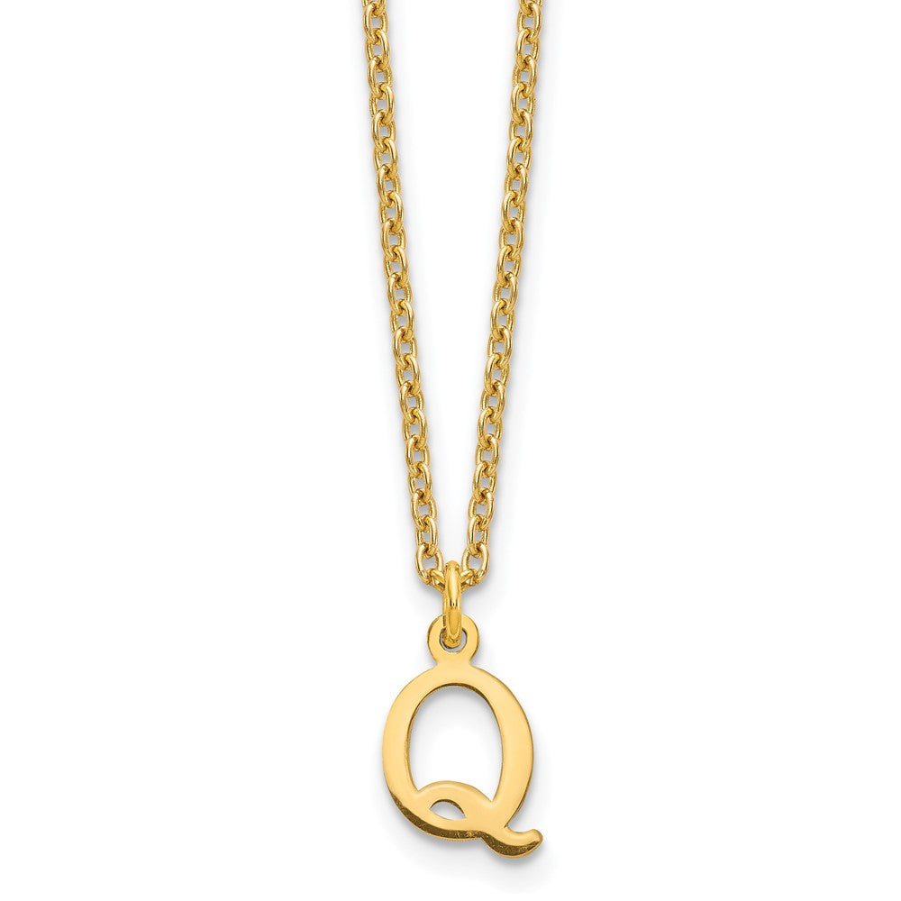 Sterling Silver Gold-plated Cutout Letter Q Initial Necklace