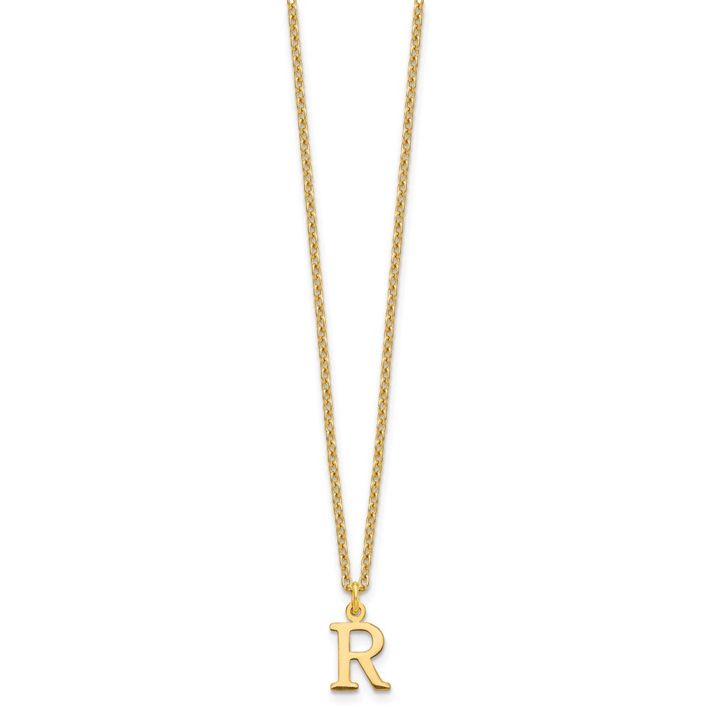 Sterling Silver Gold-plated Cutout Letter R Initial Necklace