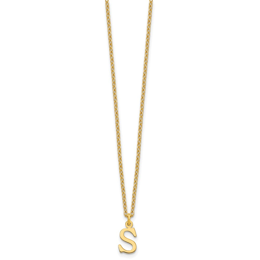 Sterling Silver Gold-plated Cutout Letter S Initial Necklace