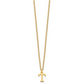 Sterling Silver Gold-plated Cutout Letter T Initial Necklace
