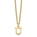 Sterling Silver Gold-plated Cutout Letter U Initial Necklace
