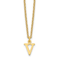 Sterling Silver Gold-plated Cutout Letter V Initial Necklace