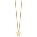 Sterling Silver Gold-plated Cutout Letter W Initial Necklace