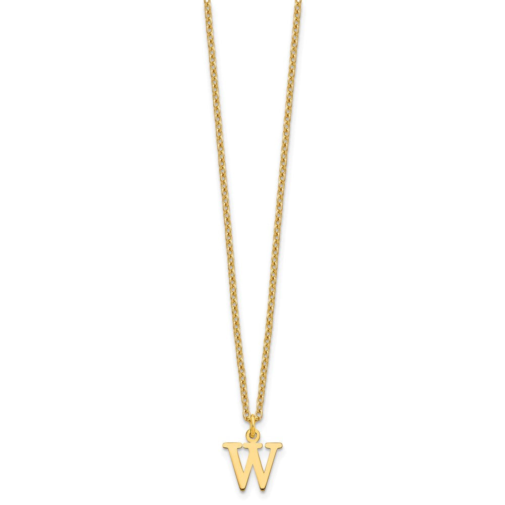Sterling Silver Gold-plated Cutout Letter W Initial Necklace