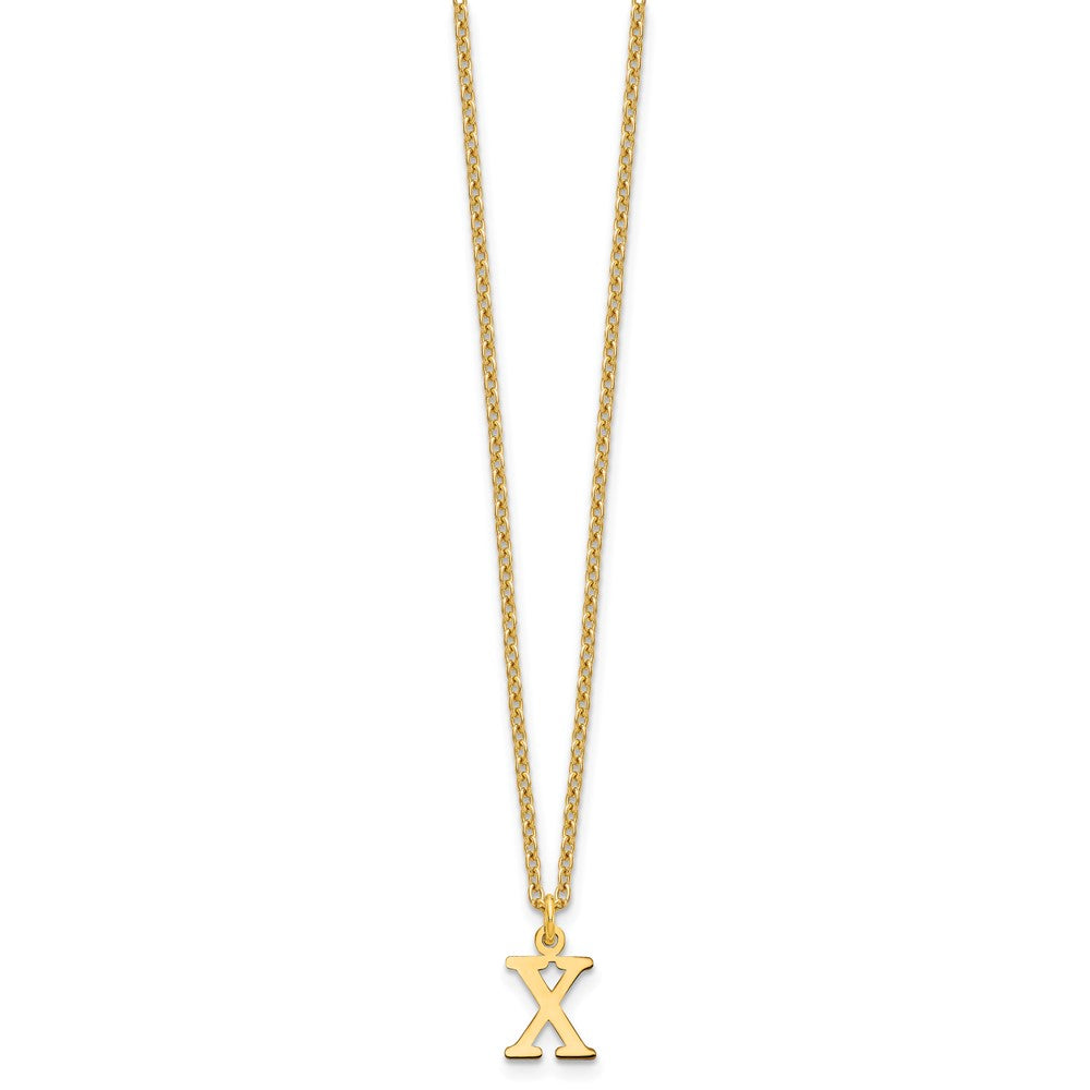Sterling Silver Gold-plated Cutout Letter X Initial Necklace