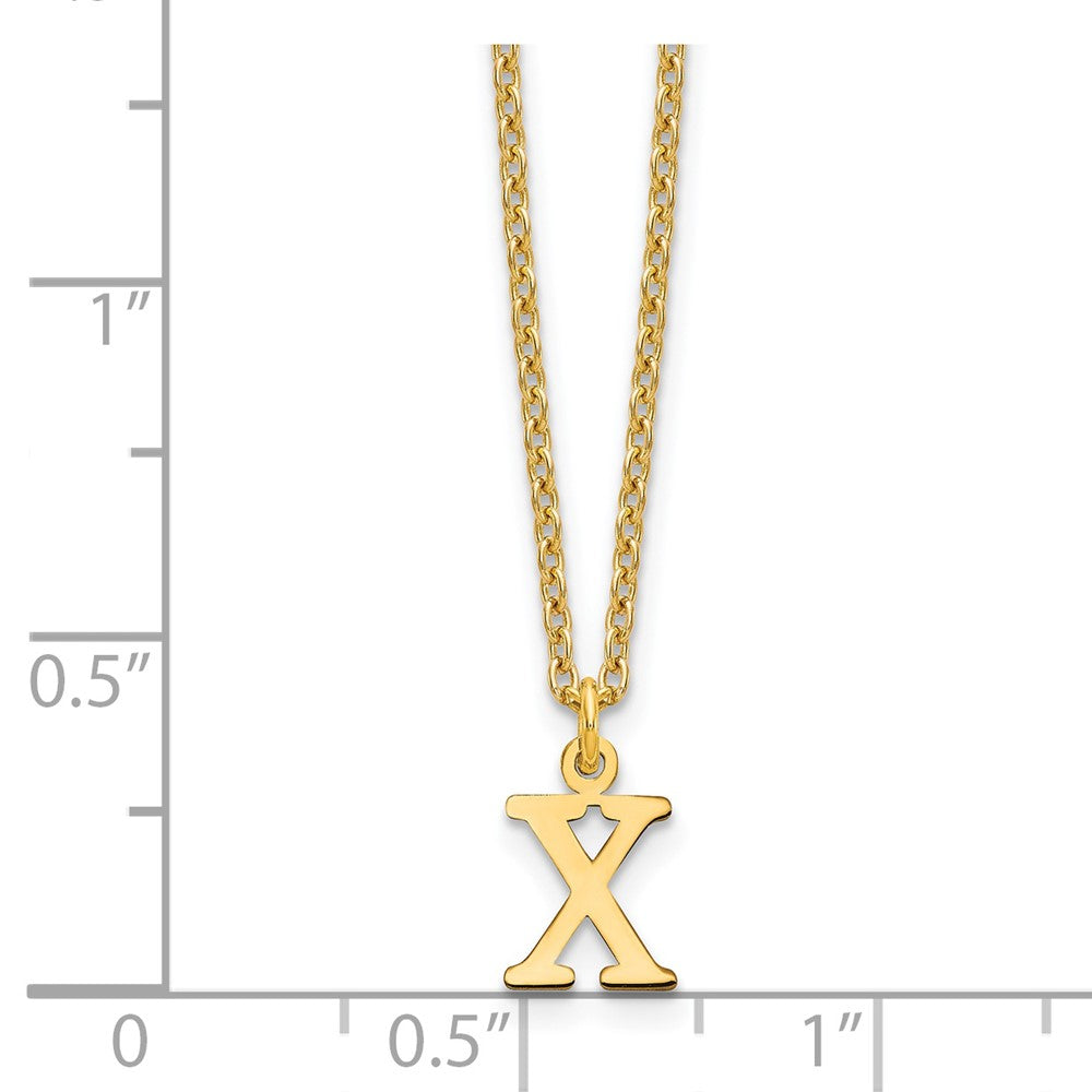Sterling Silver Gold-plated Cutout Letter X Initial Necklace