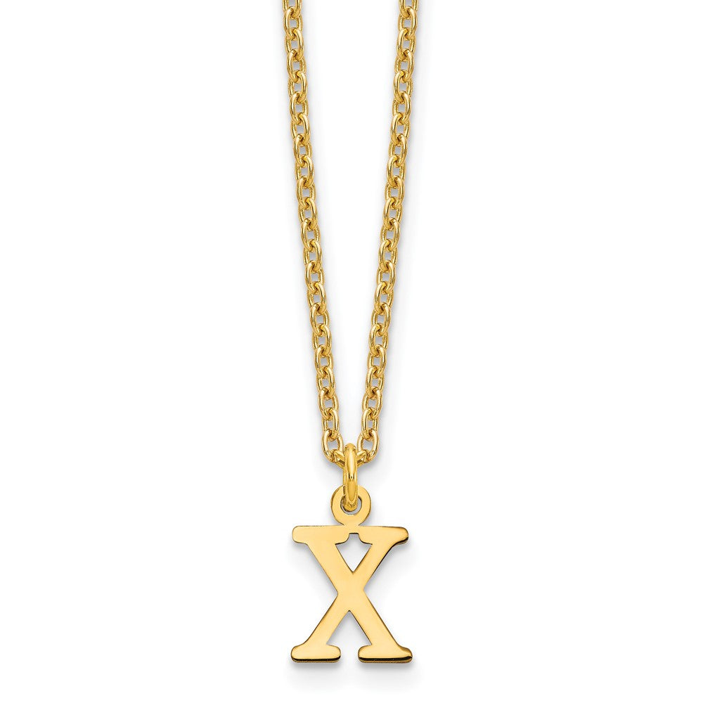Sterling Silver Gold-plated Cutout Letter X Initial Necklace