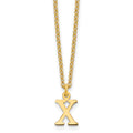 Sterling Silver Gold-plated Cutout Letter X Initial Necklace