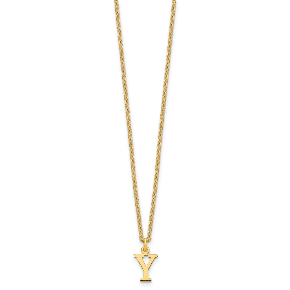 Sterling Silver Gold-plated Cutout Letter Y Initial Necklace