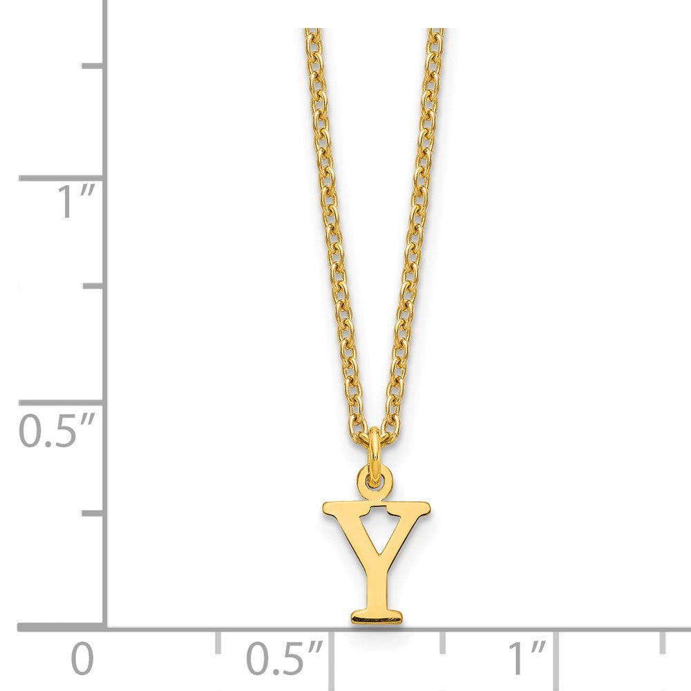 Sterling Silver Gold-plated Cutout Letter Y Initial Necklace