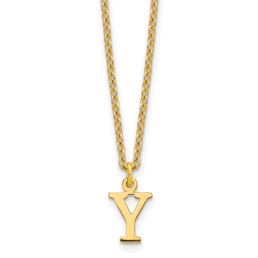 Sterling Silver Gold-plated Cutout Letter Y Initial Necklace