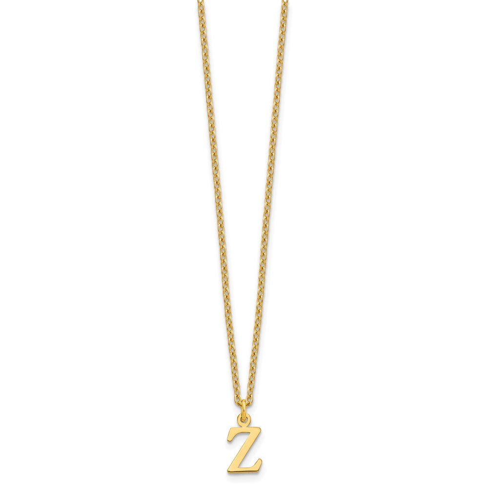 Sterling Silver Gold-plated Cutout Letter Z Initial Necklace