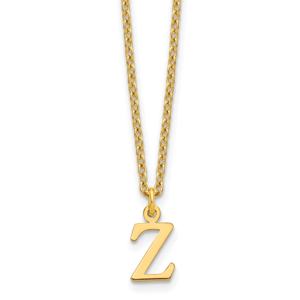 Sterling Silver Gold-plated Cutout Letter Z Initial Necklace