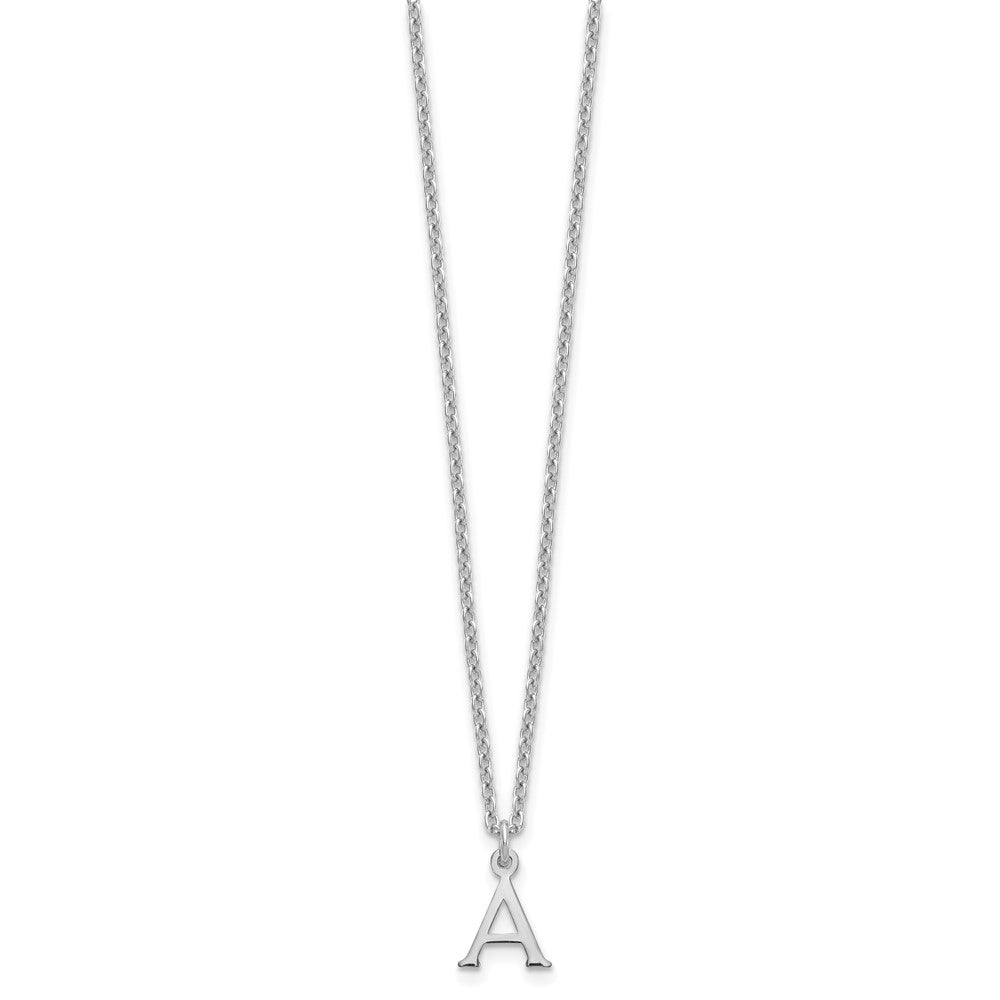 Sterling Silver Rhodium-plated Cutout Letter A Initial Necklace