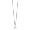 Sterling Silver Rhodium-plated Cutout Letter B Initial Necklace