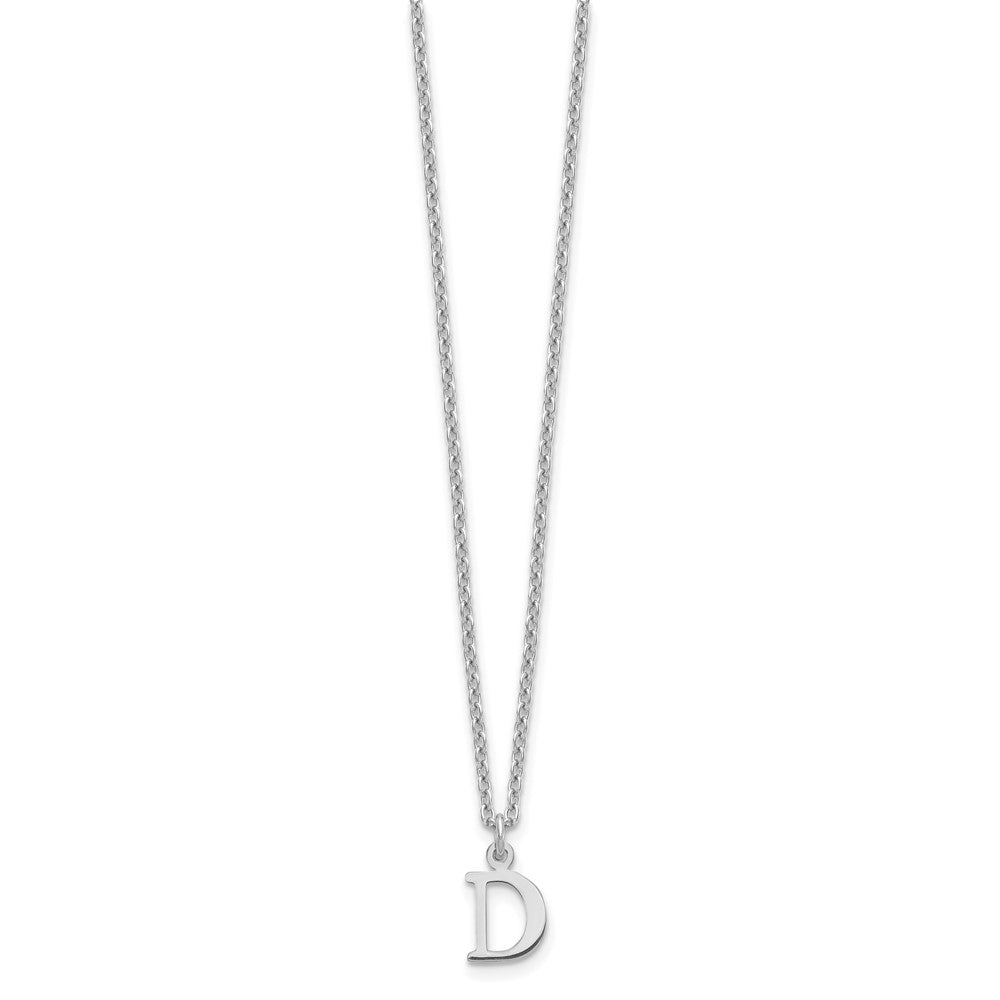 Sterling Silver Rhodium-plated Cutout Letter D Initial Necklace