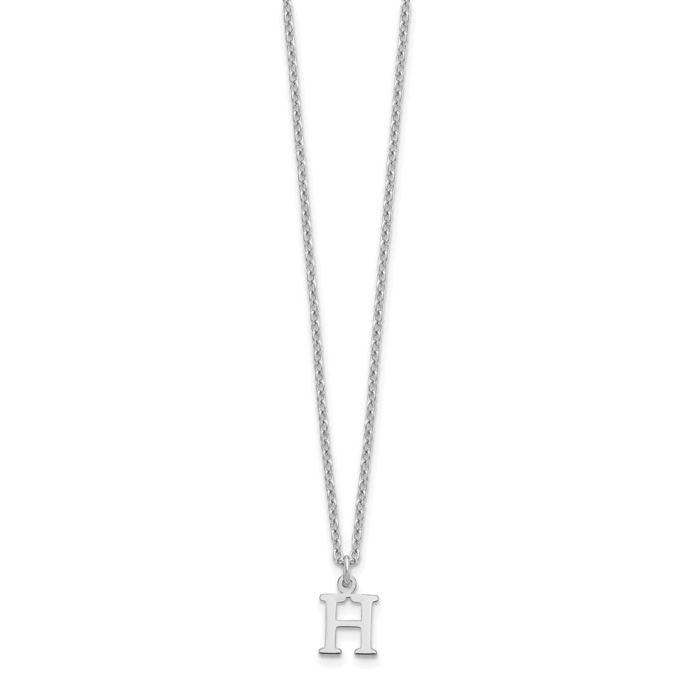 Sterling Silver Rhodium-plated Cutout Letter H Initial Necklace