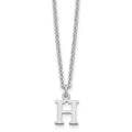 Sterling Silver Rhodium-plated Cutout Letter H Initial Necklace