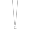 Sterling Silver Rhodium-plated Cutout Letter L Initial Necklace