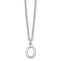 Sterling Silver Rhodium-plated Cutout Letter O Initial Necklace
