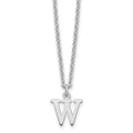 Sterling Silver Rhodium-plated Cutout Letter W Initial Necklace