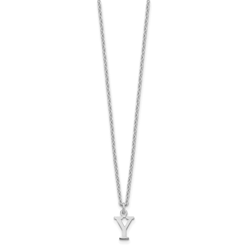 Sterling Silver Rhodium-plated Cutout Letter Y Initial Necklace