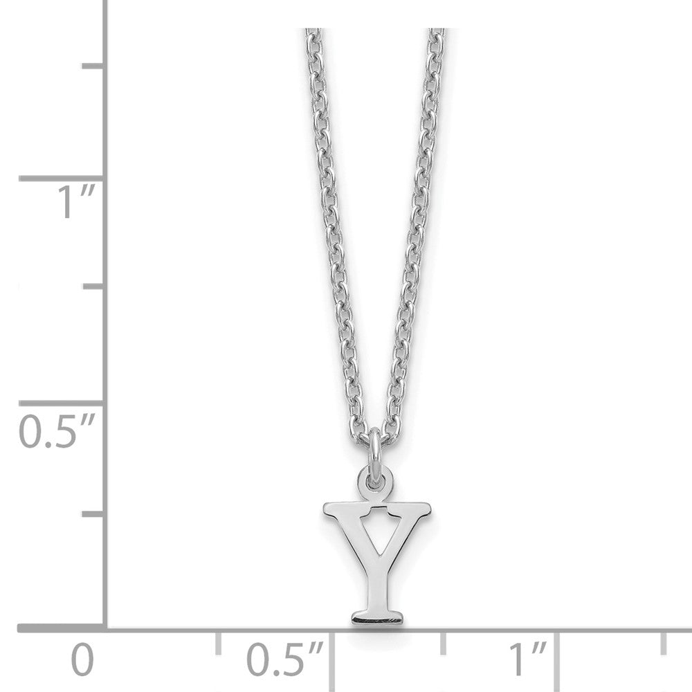 Sterling Silver Rhodium-plated Cutout Letter Y Initial Necklace