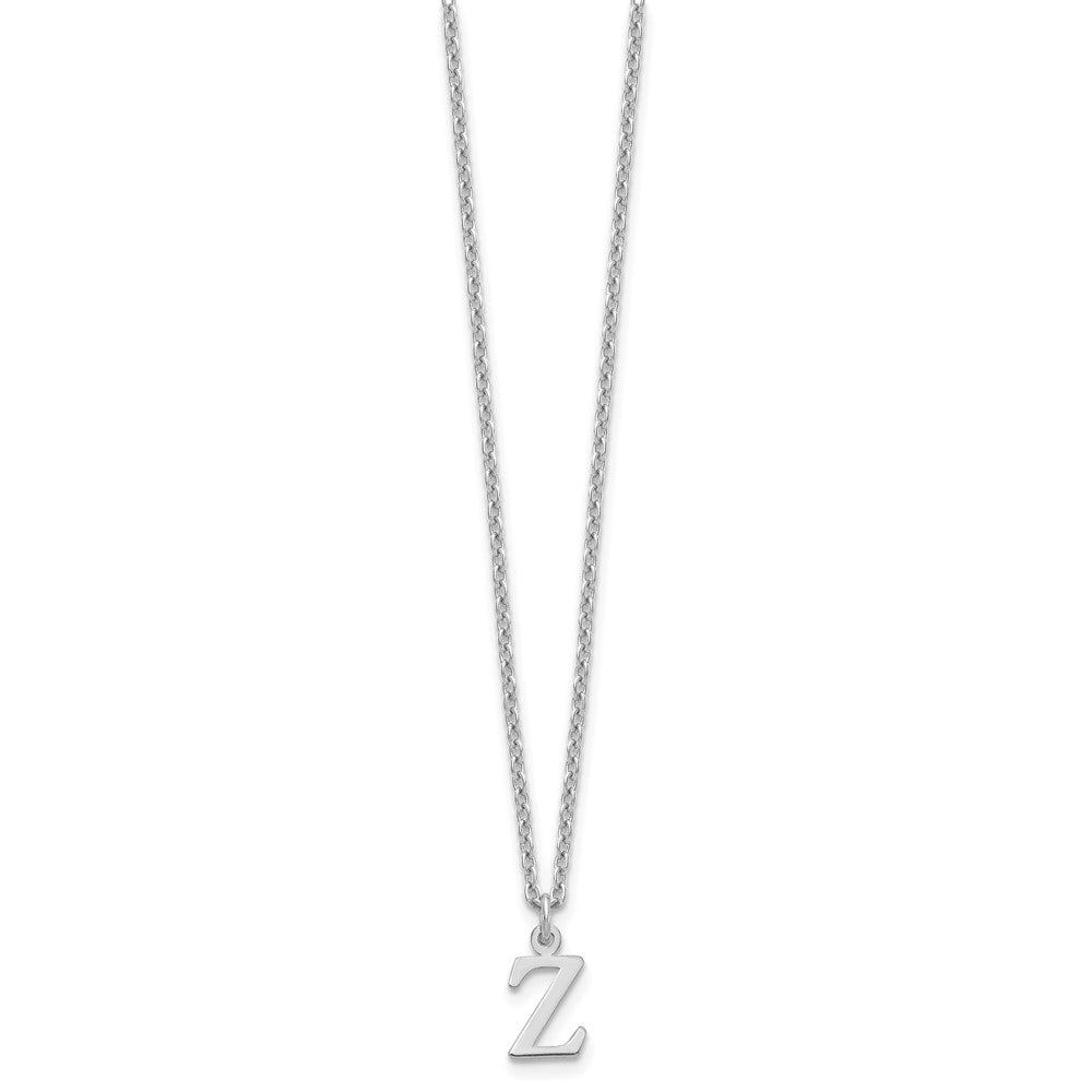Sterling Silver Rhodium-plated Cutout Letter Z Initial Necklace