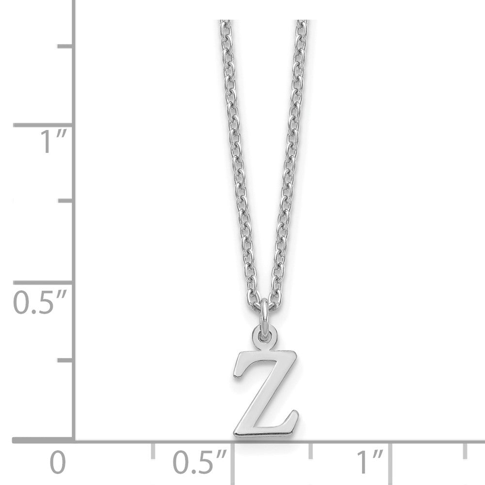 Sterling Silver Rhodium-plated Cutout Letter Z Initial Necklace