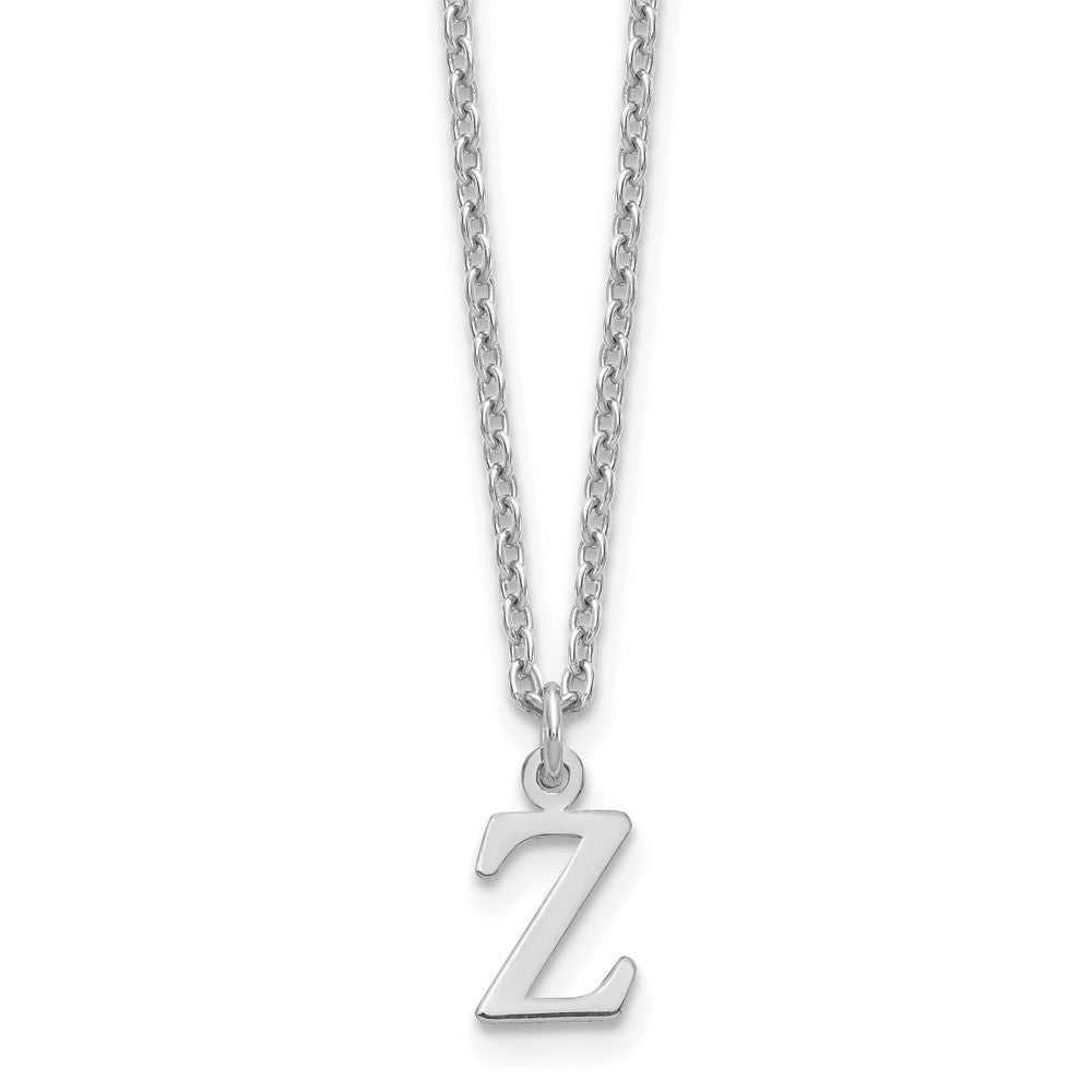 Sterling Silver Rhodium-plated Cutout Letter Z Initial Necklace